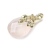 Natural Rose Quartz Faceted Teardrop Pendants KK-D021-03D-G-2