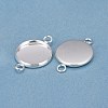 201 Stainless Steel Cabochon Connector Settings STAS-F191-15S-E-2