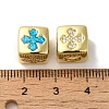 Rack Plating Brass Micro Pave Cubic Zirconia Beads KK-P268-01G-07-2