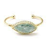 Natural Amazonite Horse Eye Wrapped Cuff Bangle G-D458-02G-06-RS-2