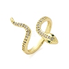 Brass Micro Pave Cubic Zirconia Cuff Rings for Women RJEW-Z084-01G-05-4