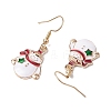 Christmas Theme Alloy Enamel Dangle Earrings EJEW-JE05830-03-4