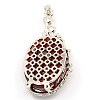 Multi-Color Alloy Rhinestone Peacock Setting with Oval Gemstone Big Pendants G-M036-M-P-3