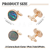 WADORN 2 Pairs 2 Colors Natural Shell Cufflinks for Men FIND-WR0010-96-2
