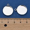Flat Round Brass Pendant Cabochon Settings X-KK-A276-10S-4