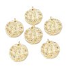 Brass Micro Pave Cubic Zirconia Pendants ZIRC-J040-45G-2