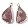 Natural Strawberry Quartz Pendants G-N326-32G-2