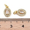 Brass Micro Pave Cubic Zirconia Charms KK-C051-04G-04-3