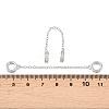 Brass Micro Pave Clear Cubic Zirconia Safety Chains KK-H257-01P-3
