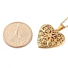 304 Stainless Steel Heart Locket Pendant Cable Chain Necklaces for Women NJEW-M050-04B-G-5