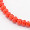 Opaque Solid Color Crystal Glass Faceted Rondelle Beads Strands GLAA-F025-A08-1