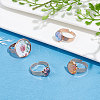 14Pcs Flat Round Adjustable 304 Stainless Steel Finger Rings Components DIY-UN0002-75-3