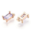 Brass Cubic Zirconia Charms X1-KK-S350-367P-2