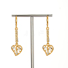 Fashionable Classic Brass Heart Tassel Hoop Earrings IX7410-3