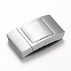 Matte 304 Stainless Steel Rectangle Magnetic Clasps STAS-I045-10-1