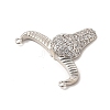 Rack Plating Brass Micro Pave Cubic Zirconia Connector Charms KK-P230-04P-03-3