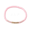 5Pcs 5 Styles Handmade Polymer Clay & Glass Stretch Bracelets BJEW-JB10971-01-3