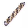 Handmade Golden Plated CCB Plastic & Transparent Acrylic Cuban Link Chains AJEW-JB00681-02-2