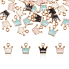 Light Gold Plated Alloy Enamel Charms ENAM-CJ0001-09-8