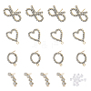 16Pcs 4 Styles Brass Crystal Rhinestone Stud Earring Finding KK-CA0002-31-1