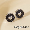 304 Stainless Steel Heart Stud Earrings OA9161-1-2