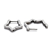 Tarnish Resistant 304 Stainless Steel Star Huggie Hoop Earrings STAS-J033-06P-3