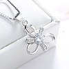 925 Sterling Silver Bowknot Hollow Pendants STER-BB57678-2
