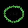 Noctilucent Stone/Synthetic Luminous Stone Beads Stretch Bracelets BJEW-JB06619-8