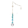 Synthetic Turquoise Chip Hanging Ornaments HJEW-TA00262-01-1