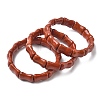 Bamboo Natural Red Jasper Beads Stretch Bracelets for Women Men BJEW-K304-01B-4
