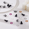 6Pcs 3 Colors Glitter Plastic Doll Craft Eyes with Eyelashes DOLL-LP0001-27-1