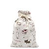 Printed Cotton Imitation Burlap Packing Pouches Drawstring Bags PW-WG7B662-04-1