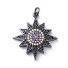 Brass Micro Pave Cubic Zirconia Pendants ZIRC-E143-52-2