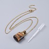 Natural Mixed Stone Perfume Bottle Pendant Necklaces NJEW-F266-02G-2