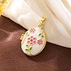 Brass Enamel Locket Pendants KK-F912-05B-G-1