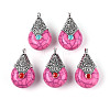 Tibetan Style Resin Pendants RESI-T022-16I-1