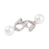 Rack Plating Brass Clear Cubic Zirconia ABS Pearl Earrings EJEW-S219-15P-05-2