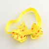 Cloth Polka Dot Bowknot Elastic Baby Headbands Hair Accessories X-OHAR-Q002-20G-2
