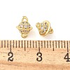 Brass Micro Pave Cubic Zirconia Connector Charms KK-U056-36G-3