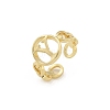 Brass Open Cuff Rings for Women RJEW-K289-01G-Y-4