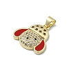 Brass Micro Pave Clear Cubic Zirconia Pendants KK-A221-02C-G-2