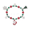 Christmas Theme Glass Beaded Bracelets BJEW-JB11202-1