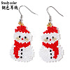 Fashionable Christmas Snowman Glass Dangle Earrings NF4496-5