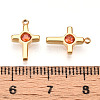Ion Plating(IP) 304 Stainless Steel Micro Pave Cubic Zirconia Charms STAS-N110-01D-G-3
