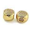 Rack Plating Brass Micro Pave Cubic Zirconia Beads KK-I718-43G-2