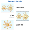 8Pcs 2 Styles Brass Micro Pave Cubic Zirconia Pendants KK-HS0015-18-4