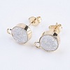 Brass Stud Earring Findings KK-E748-B-LG-2