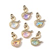 UV Plating Alloy Glass Pendants FIND-K032-35G-1