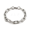 304 Stainless Steel Cable Chain Bracelets for Women Men BJEW-F488-59P-4