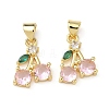 Brass Micro Pave Cubic Zirconia Pendants KK-L243-01G-05-1